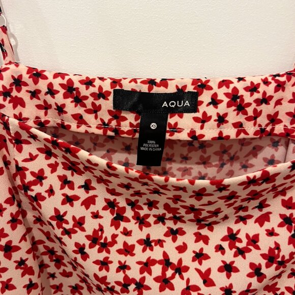 Aqua Pink/Red Floral Summer Dress, Size XS - Picture 2 of 4